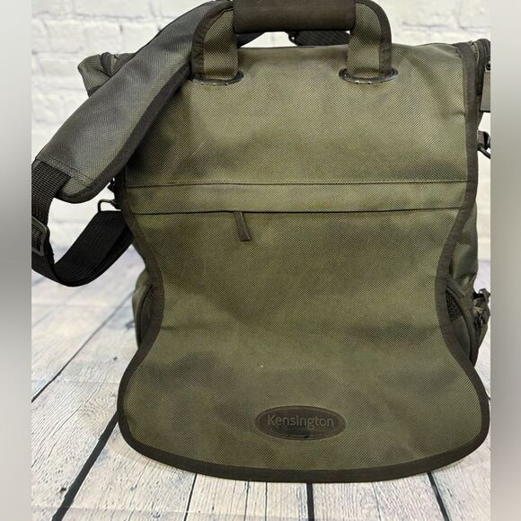 Kensington Saddle Pro Khaki Green Laptop Convertible Backpack Messenger Bag - Picture 1 of 15